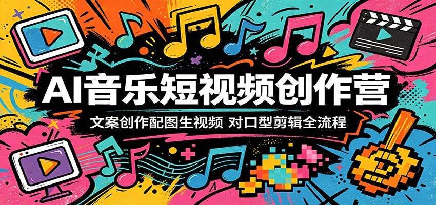 AI音乐短视频创作营：文案创作配图生视频，对口型剪辑全流程-惠声资源站