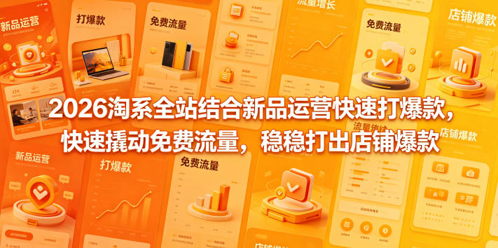 2026淘系全站结合新品运营快速打爆款，快速撬动免费流量，稳稳打出店铺爆款(更新5月12日)-惠声资源站