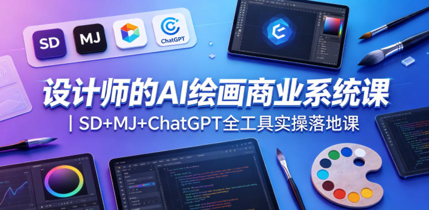 设计师的AI绘画商业系统课｜SD+MJ+ChatGPT全工具实操落地课-惠声资源站