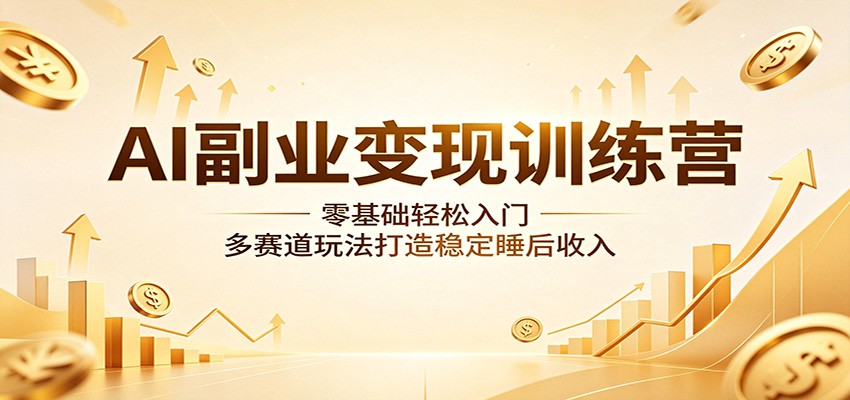 AI副业变现训练营：零基础轻松入门，多赛道玩法打造稳定睡后收入-惠声资源站
