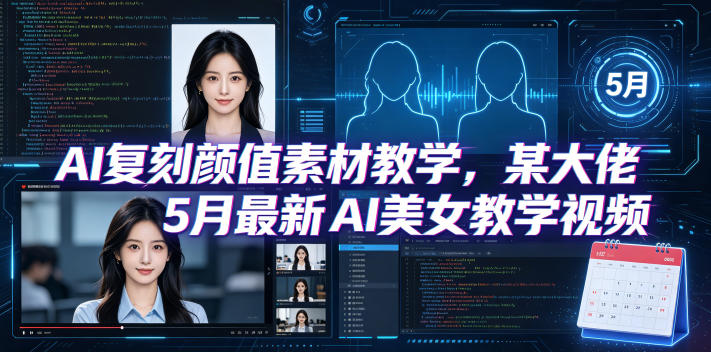 AI复刻颜值素材教学，某大佬5月最新AI美女教学视频，内含4月好物复刻教学-惠声资源站