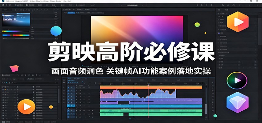 剪映高阶必修课：画面音频调色，关键帧AI功能案例落地实操-惠声资源站