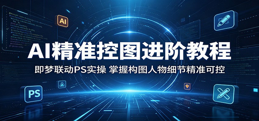 AI精准控图进阶教程：即梦联动PS实操，掌握构图人物细节精准可控-惠声资源站