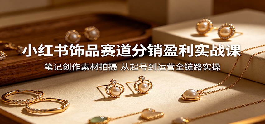 小红书饰品赛道分销盈利实战课：笔记创作素材拍摄，从起号到运营全链路实操-惠声资源站