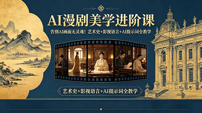 告别AI画面无灵魂！AI漫剧美学进阶课，艺术史+影视语言+AI提示词全教学-惠声资源站