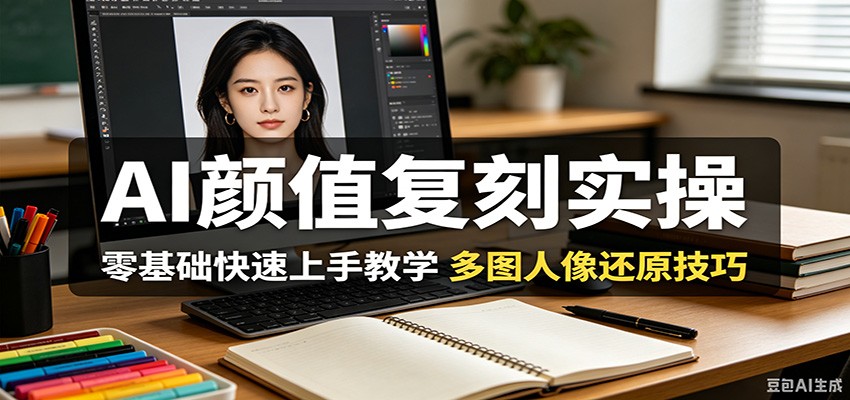 AI颜值复刻实操，零基础快速上手教学，多图人像还原技巧-惠声资源站