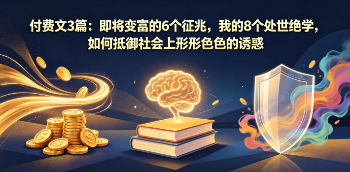 付费文3篇：即将变富的6个征兆，我的8个处世绝学，如何抵御社会上形形色色的诱惑-惠声资源站