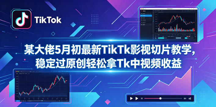 某大佬5月初最新TikTk影视切片教学，稳定过原创轻松拿Tk中视频收益-惠声资源站