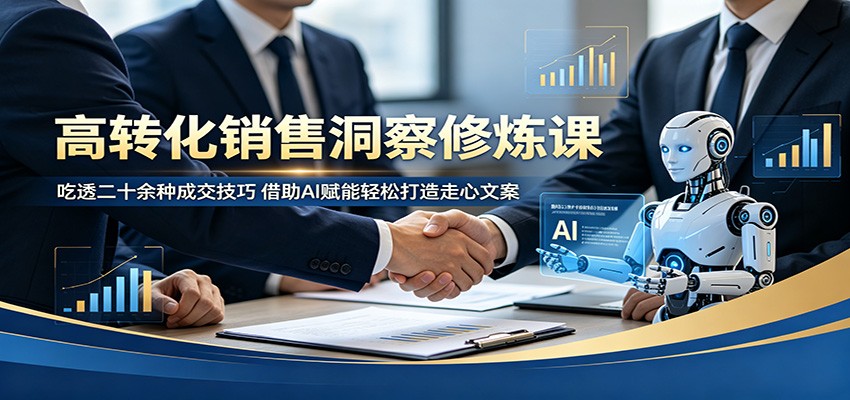 高转化销售洞察修炼课：吃透二十余种成交技巧，借助AI赋能轻松打造走心文案-惠声资源站