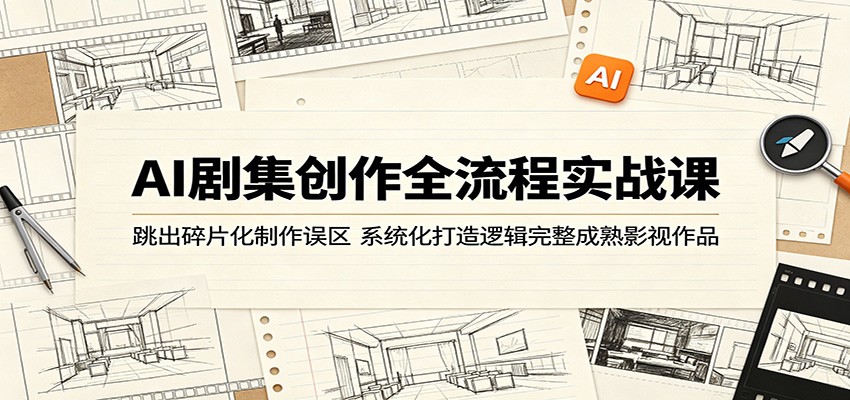 AI剧集创作全流程实战课：跳出碎片化制作误区，系统化打造逻辑完整成熟影视作品-惠声资源站