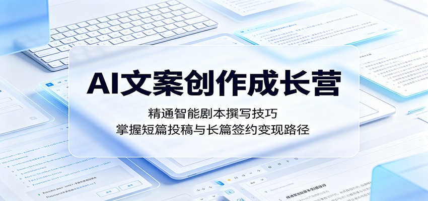 AI文案创作成长营：精通智能剧本撰写技巧，掌握短篇投稿与长篇签约变现路径-惠声资源站