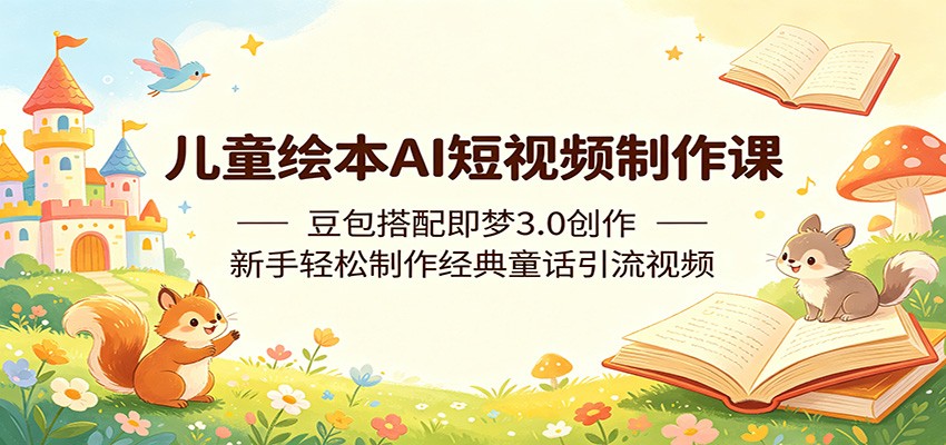 儿童绘本AI短视频制作课：豆包搭配即梦3.0创作，新手轻松制作经典童话引流视频-惠声资源站