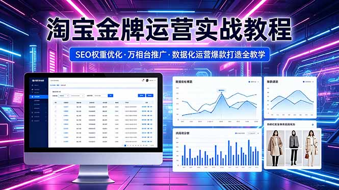 2026 淘宝金牌运营实战教程，SEO权重优化万相台推广，数据化运营爆款打造全教学-惠声资源站
