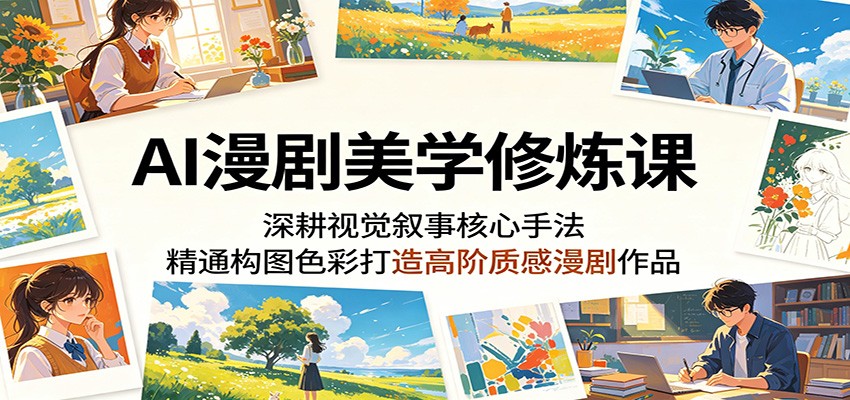 AI漫剧美学修炼课：深耕视觉叙事核心手法，精通构图色彩打造高阶质感漫剧作品-惠声资源站