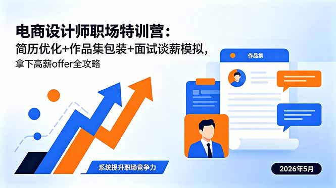 电商设计师职场特训营：简历优化+作品集包装+面试谈薪模拟，拿下高薪offer全攻略-惠声资源站