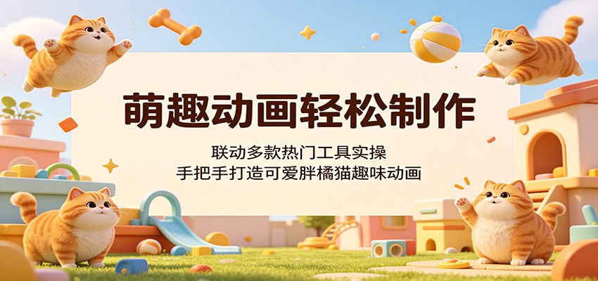 萌趣动画轻松制作，联动多款热门工具实操，手把手打造可爱胖橘猫趣味动画-惠声资源站