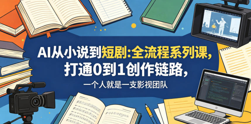 AI从小说到短剧全流程系列课，打通0到1创作链路，一个人就是一支影视团队-惠声资源站