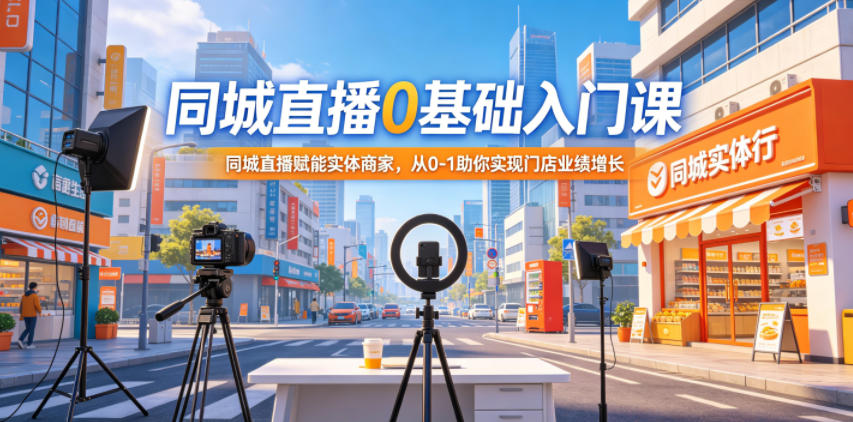 同城直播0基础入门课，同城直播赋能实体商家，从0-1助你实现门店业绩增长-惠声资源站