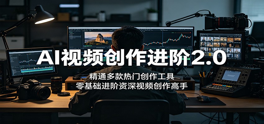 AI视频创作进阶2.0：精通多款热门创作工具，零基础进阶资深视频创作高手-惠声资源站