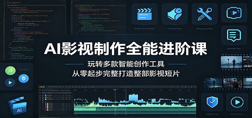 AI影视制作全能进阶课：玩转多款智能创作工具，从零起步完整打造整部影视短片-惠声资源站