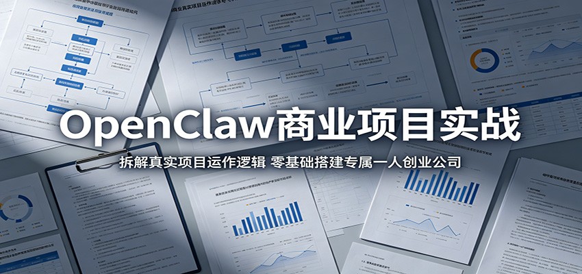 OpenClaw商业项目实战：拆解真实项目运作逻辑，零基础搭建专属一人创业公司-惠声资源站