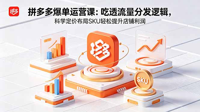 拼多多爆单运营实战课：吃透流量分发逻辑，科学定价布局SKU轻松提升店铺利润-惠声资源站