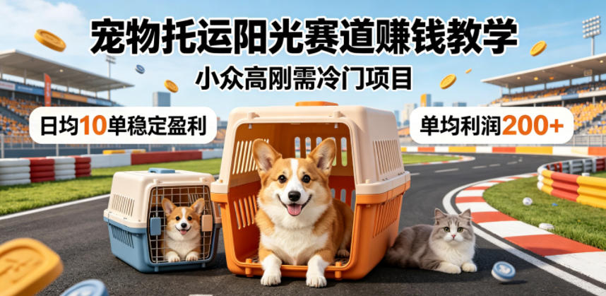 宠物托运阳光赛道賺钱教学，小众高刚需冷门项目，日均10单稳定盈利，单均利润200+-惠声资源站