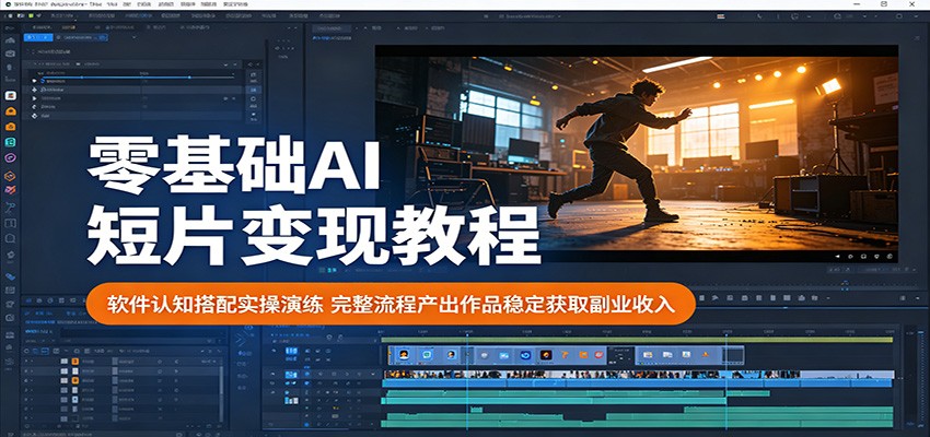 零基础AI短片变现教程：软件认知搭配实操演练，完整流程产出作品稳定获取副业收入-惠声资源站