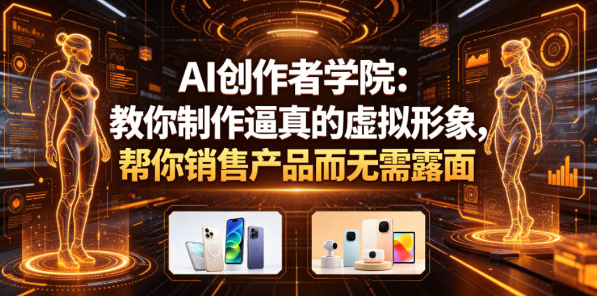 AI创作者学院：教你制作逼真的虚拟形象，帮你销售产品而无需露面【原创双语字幕】-惠声资源站