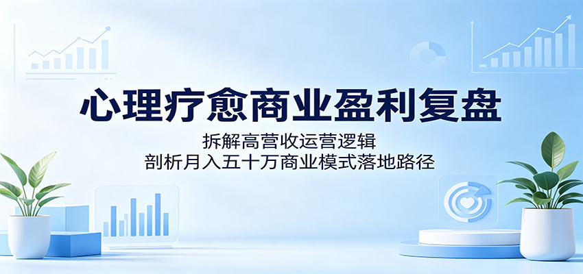 心理疗愈商业盈利复盘：拆解高营收运营逻辑，剖析月入五十万商业模式落地路径-惠声资源站