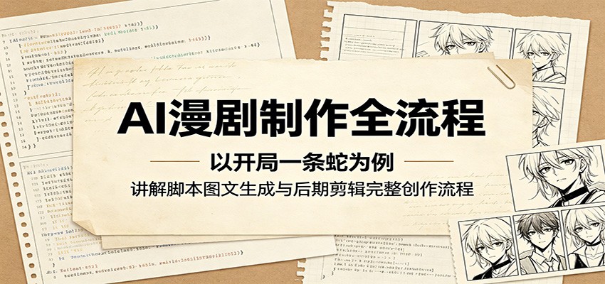 AI漫剧制作全流程：以开局一条蛇为例，讲解脚本图文生成与后期剪辑完整创作流程-惠声资源站