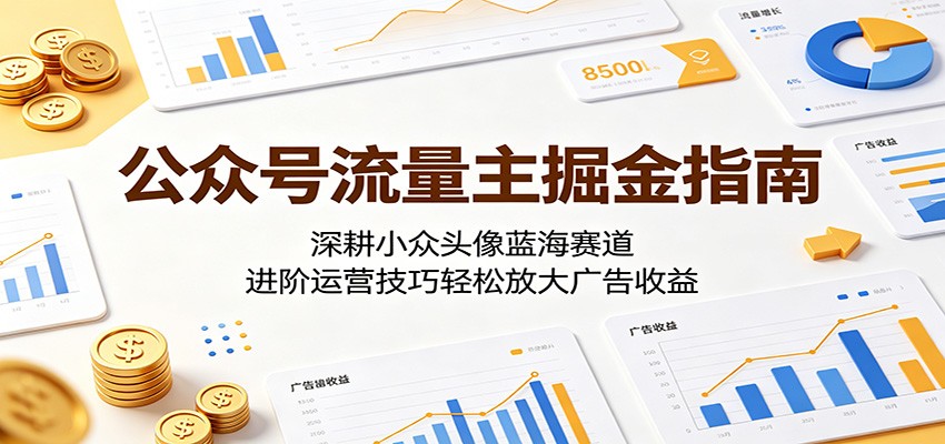 公众号流量主掘金指南：深耕小众头像蓝海赛道，进阶运营技巧轻松放大广告收益-惠声资源站