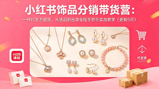 小红书饰品分销带货营：一件代发不囤货，从选品到出单全程手把手实战教学(更新5月-惠声资源站