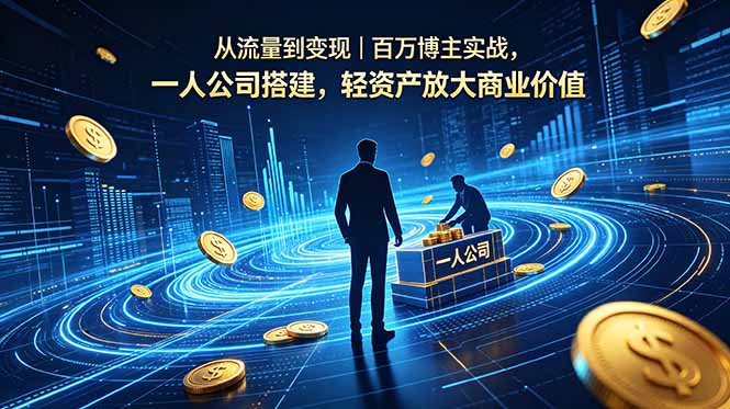 从流量到变现｜百万博主实战，一人公司搭建，轻资产放大商业价值-惠声资源站