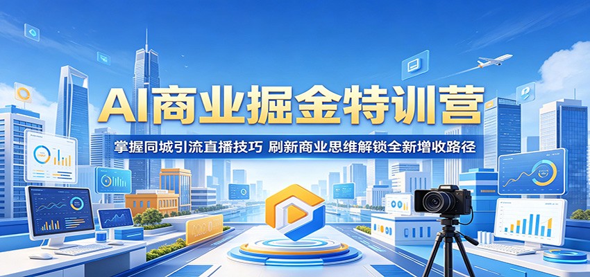 AI商业掘金特训营：掌握同城引流直播技巧，刷新商业思维解锁全新增收路径-惠声资源站