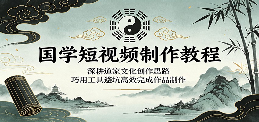 国学短视频制作教程：深耕道家文化创作思路，巧用工具避坑高效完成作品制作-惠声资源站