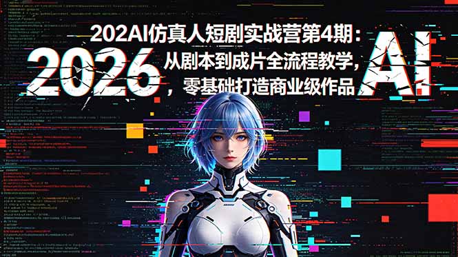 2026AI仿真人短剧实战营第4期：从剧本到成片全流程教学，零基础打造商业级作品-惠声资源站