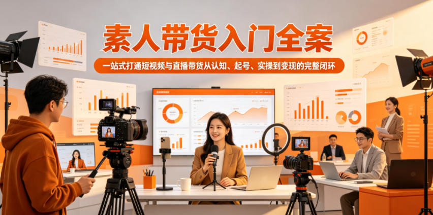 素人带货入门全案，一站式打通短视频与直播带货从认知、起号、实操到变现的完整闭环-惠声资源站