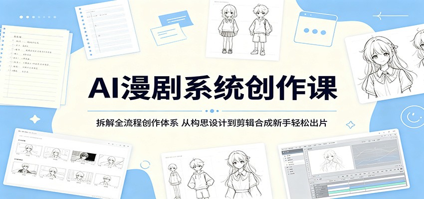 AI漫剧系统创作课：拆解全流程创作体系，从构思设计到剪辑合成新手轻松出片-惠声资源站