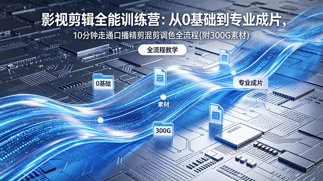 2026影视剪辑全能实战课｜0基础到专业成片，全流程教学，高清带300G素材-惠声资源站