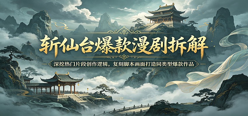 斩仙台爆款漫剧拆解：深挖热门片段创作逻辑，复刻脚本画面打造同类型爆款作品-惠声资源站