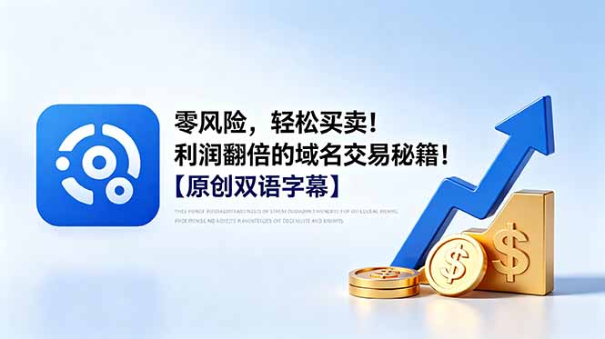 零风险，轻松买卖！利润翻倍的域名交易秘籍！【原创双语字幕】-惠声资源站