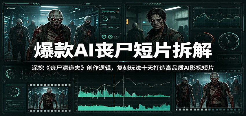 爆款AI丧尸短片拆解：深挖《丧尸清道夫》创作逻辑，复刻玩法快速打造高品质AI影视短片-惠声资源站