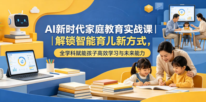 AI新时代家庭教育实战课｜解锁智能育儿新方式，全学科赋能孩子高效学习与未来能力-惠声资源站