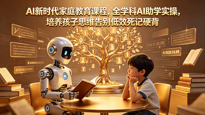 AI新时代家庭教育课程，全学科AI助学实操，培养孩子思维告别低效死记硬背-惠声资源站