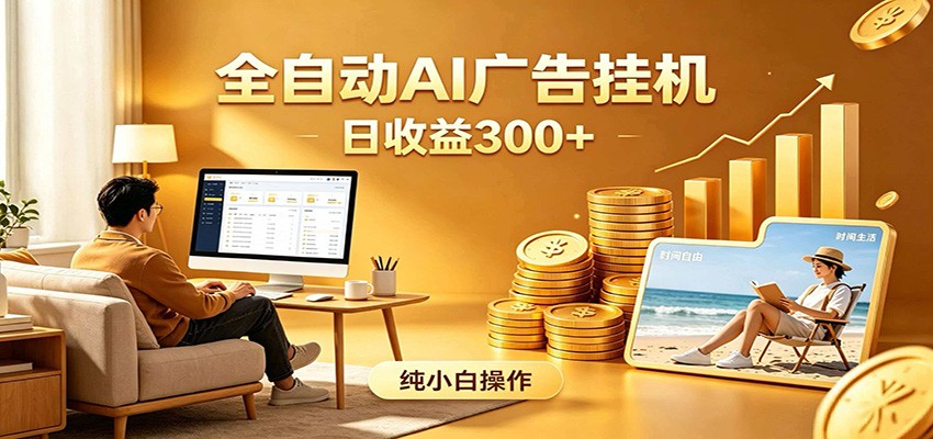 AI风口项目，全程解放双手，后台自动运行赚取收益，每天稳定收益300+-惠声资源站