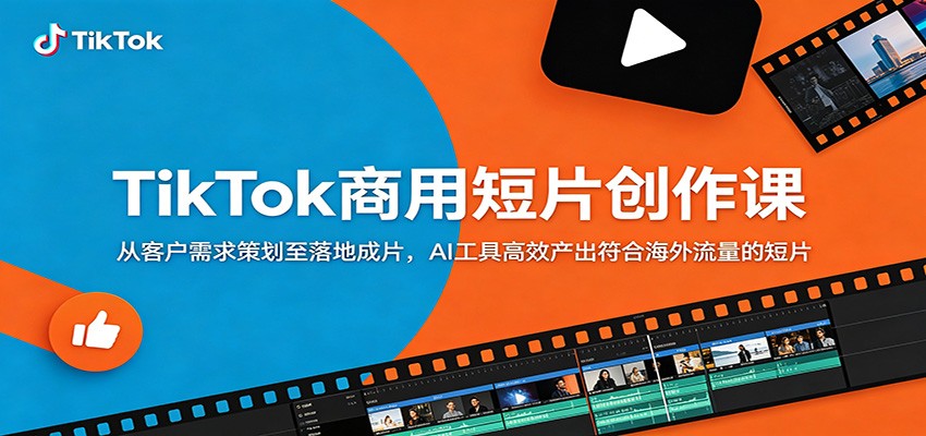 TikTok商用短片创作课：从客户需求策划至落地成片，AI工具高效产出符合海外流量的短片-惠声资源站