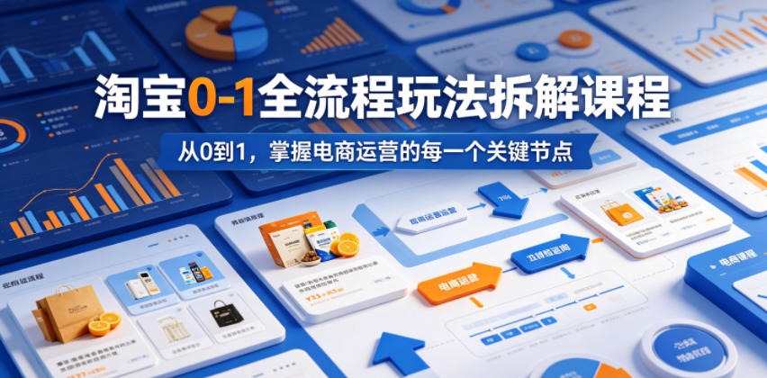 淘宝0-1全流程玩法拆解课程，从0到1，掌握电商运营的每一个关键节点-惠声资源站