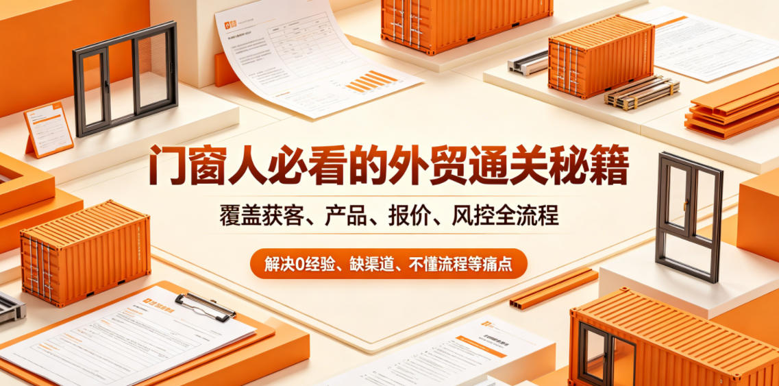 门窗人必看的外贸通关秘籍，块覆盖获客、产品、报价、风控全流程，解决0经验、缺渠道、不懂流程等痛点-惠声资源站