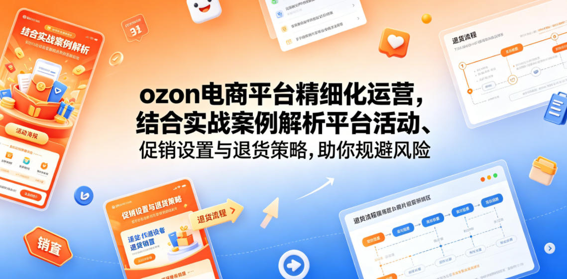 ozon电商平台精细化运营，结合实战案例解析平台活动、促销设置与退货策略，助你规避风险、提升销量-惠声资源站